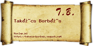 Takács Borbás névjegykártya